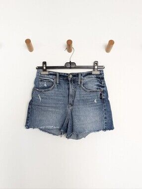 Silver Jeans Highly Desirable High-Rise Denim Shorts – Medium Wash, Women's 26